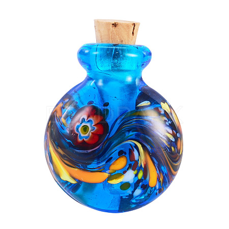 Handmade Lampwork Perfume Bottle Pendants LAMP-TADJ0001-05D-1