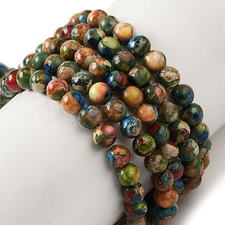 Dyed Natural Imperial Jasper Beads Strands G-Q161-A02-01-1