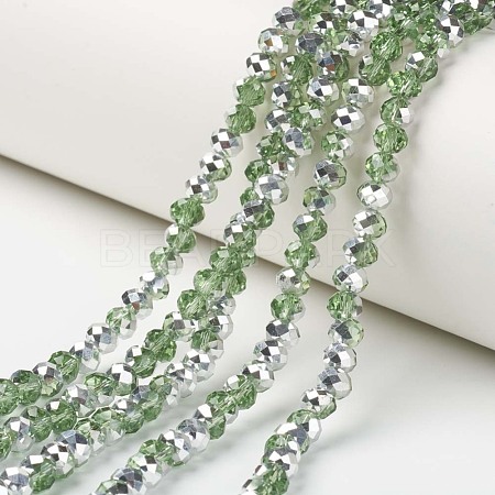 Electroplate Transparent Glass Beads Strands EGLA-A034-T10mm-M06-1