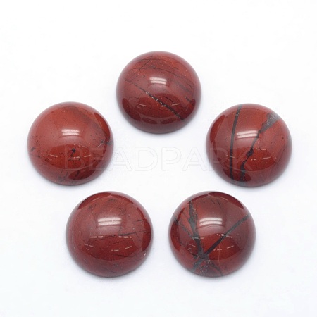 Natural Red Jasper Cabochons G-P393-R44-12MM-1