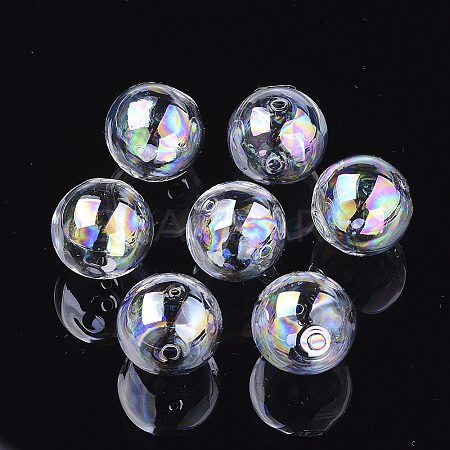 Handmade Blown Glass Globe Beads LS-X-DH017J-1-25mm-AB-1