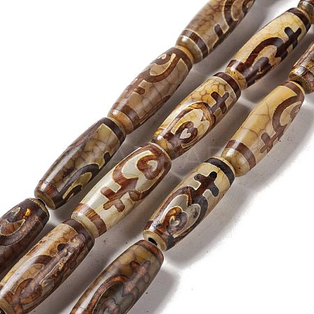 Tibetan Style dZi Beads Strands G-A024-01Z-1