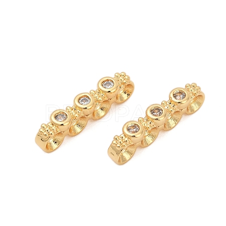 Brass Micro Pave Clear Cubic Zirconia Spacer Bars LS-KK-P302-26G-1