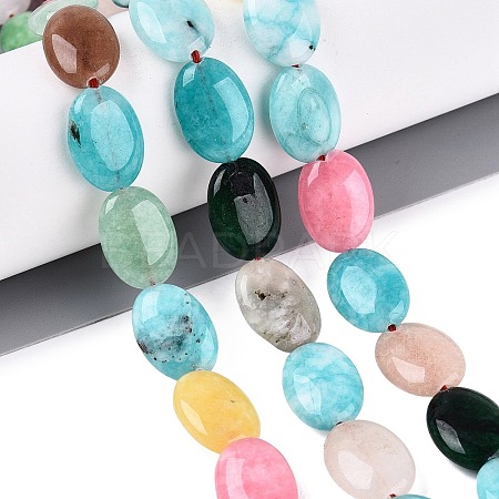 Dyed Natural White Jade Beads Strands G-N370-01A-19-1