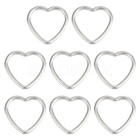 8Pcs Rack Plating 925 Sterling Silver Linking Rings STER-ME0001-14-1