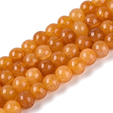 Ombre Effect Dyed Crackle Glass Beads Strands GLAA-Q106-01A-B10-1