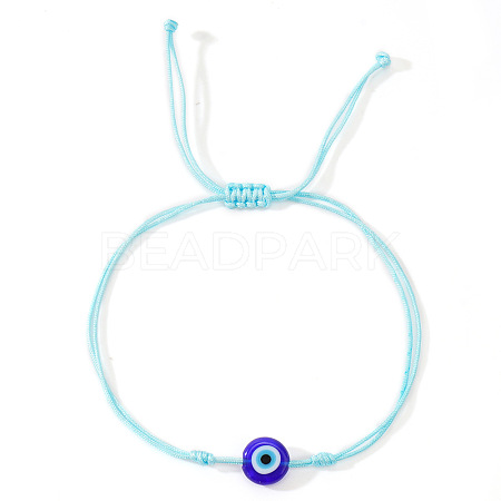 Glass Evil Eye Bead Braided Bracelets SG7290-4-1
