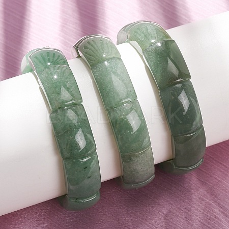 Rectangle Natural Green Aventurine Beaded Stretch Bracelets for Women Men GG-CBA9ACE-C08-1