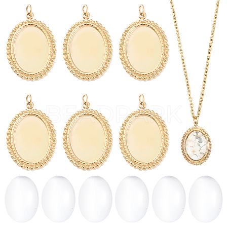 DIY Oval Pendant Making Kit DIY-BBC0003-12-1