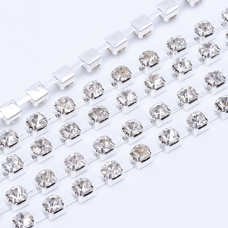 Brass Rhinestone Strass Chains CHC-T004-SS10-01S-1