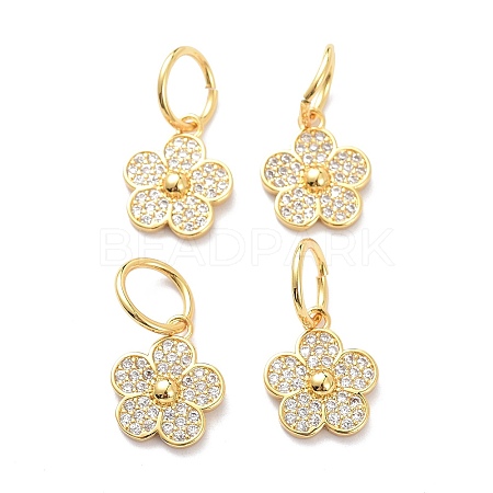 Brass Micro Pave Clear Cubic Zirconia Charms LS-ZIRC-L091-075G-1