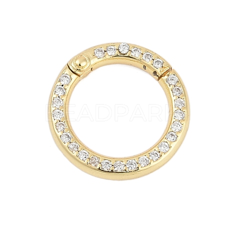 Brass Micro Pave Cubic Zirconia Twister Clasp KK-G522-16G-1