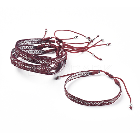 Unisex Adjustable Braided Bead Bracelets BJEW-J181-11A-1