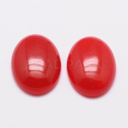 Dyed Oval Natural Jade Cabochons G-K021-30x22mm-07-1