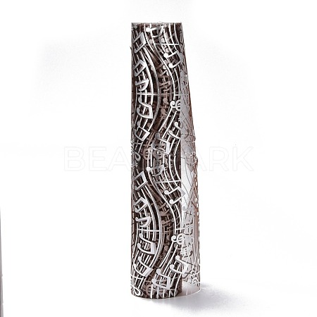Silver Color Musical Note Printed Deco Mesh Ribbons OCOR-H100-C02-1