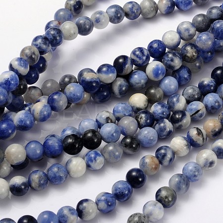 Natural Sodalite Beads Strand GSR8mmC013-1