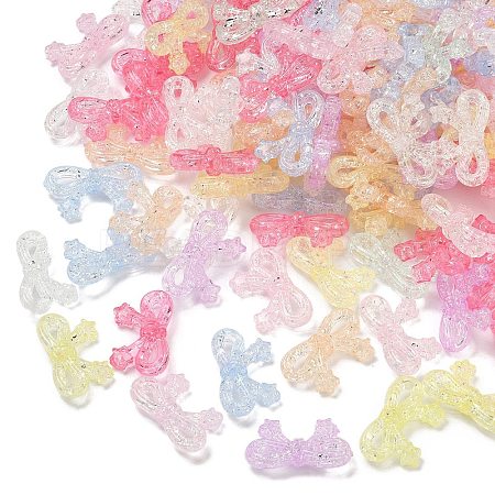 Transparent Crackle Acrylic Beads OACR-B031-12-1