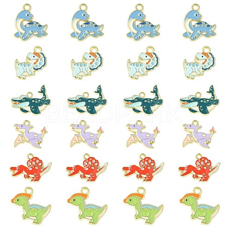 30Pcs 6 Styles Alloy Enamel Pendants ENAM-CJ0006-47-1