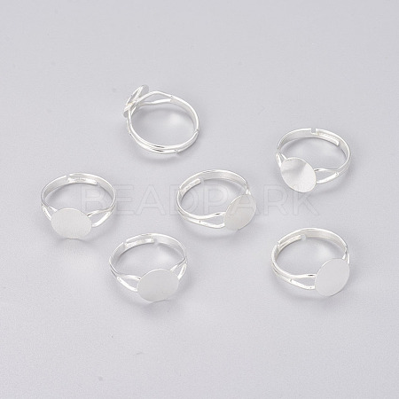 Adjustable Brass Finger Ring Settings X-KK-J026-S-1