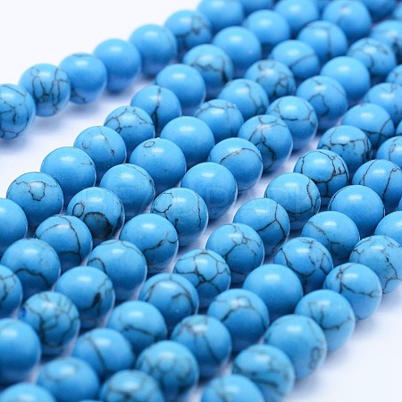 Synthetic Turquoise Beads Strands G-F531-8mm-J03-1