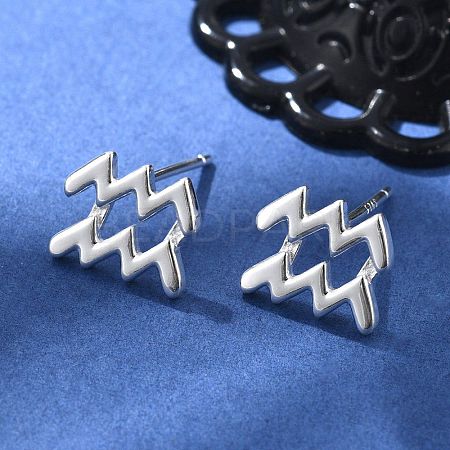 925 Sterling Silver Stud Earrings EJEW-K303-01S-11-1