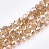 Electroplate Glass Bead Strands EGLA-R094-4mm-12-1