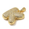 Brass Micro Pave Cubic Zirconia Pendants KK-E061-03G-11-2