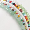 Faceted Glass & Natural Green Aventurine Stretch Beaded Bracelets Sets BJEW-TA00202-02-5