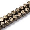 Electroplated Natural Lava Rock Beads Strands G-A256-C01-01E-1