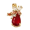 Rack Plating Brass Micro Pave Cubic Zirconia Pendants KK-P241-18G-04-1