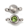 304 Stainless Steel Single Rhinestone Connector Charms STAS-E194-13P-08-2