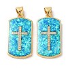 Rack Plating Brass Micro Pave Clear Cubic Zirconia Pendants KK-P268-16G-1