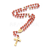 304 Stainless Steel Rosary Bead Necklaces NJEW-F240-03G-2