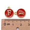 Golden Plated Alloy Enamel Charms X-ENAM-S118-03F-3