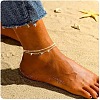 Heart Alloy Cubic Zirconia Double Layer Anklets WG95339-01-2