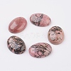 Natural Rhodonite Flat Back Cabochons G-G741-18x25mm-12-1