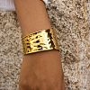 Minimalist Hammered 304 Stainless Steel Cuff Bangles PQ4514-2