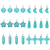 24Pcs 6 Styles Synthetic Turquoise Pendants Sets G-AR0005-22-1