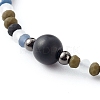 Natural Black Agate Beads Adjustable Nylon Thread Braided Bead Bracelets Sets BJEW-JB06453-9