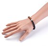 Natural Black Agate(Dyed) Stretch Bracelets BJEW-JB03935-01-3