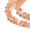 Electroplate Transparent Glass Beads Strands EGLA-Q139-01A-A05-3