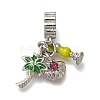 Rack Plating Alloy Rhinestone European Dangle Charms PALLOY-P307-18P-1