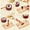 Brass Wax Seal Stamps with Wood Handle AJEW-WH0412-0249-3