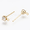 Brass Stud Earring Findings KK-S348-119-2