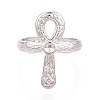 Ankh Cross 304 Stainless Steel Open Cuff Ring Components STAS-N108-60P-2