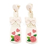 Vase with Flower Polymer Clay Dangle Stud Earrings EJEW-Q784-02G-01-1