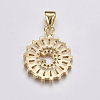 Long-Lasting Plated & Rack Plating Brass Micro Pave Cubic Zirconia Letter Pendants X-ZIRC-A007-03G-G-2