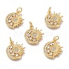 Brass Micro Pave Clear Cubic Zirconia Pendants ZIRC-Q023-09G-2