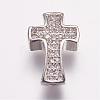 Brass Micro Pave Cubic Zirconia Beads ZIRC-G087-28P-1