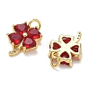 Brass Micro Pave Cubic Zirconia with Glass Pendants CU-CBA6E4E-11G-3